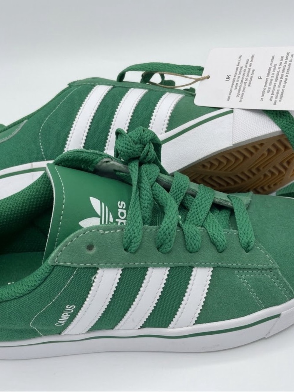 adidas Green & White Campus Low-Top Sneakers